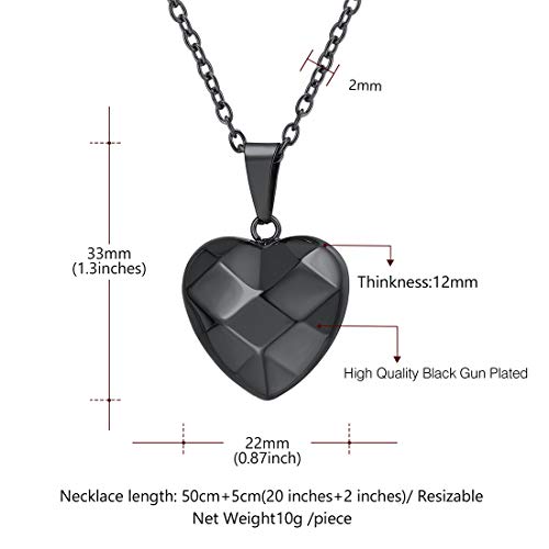 U7 Tiny Heart Necklace for Women, Stainless Steel 18K Gold/Black/Rose Gold Plated Link Chain Dainty Love Hearts Pendant Necklaces4