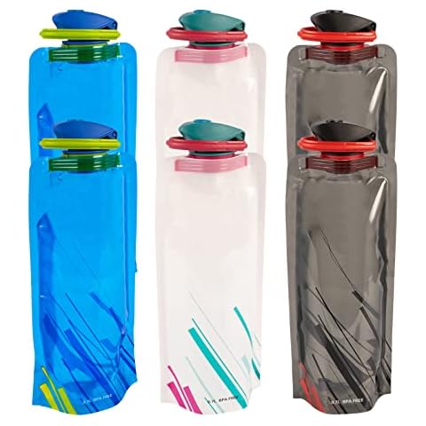Faltbare Wasserflaschen, 6 Stück 700ML Wiederverwendbare Trinkflasche Cover