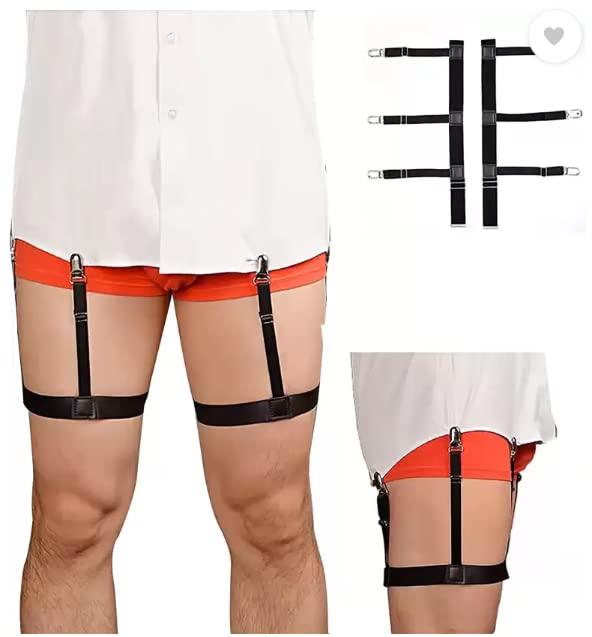 Buy Homvexi Men's Shirt Stays Adjustable Elastic Shirt Tucker Garters