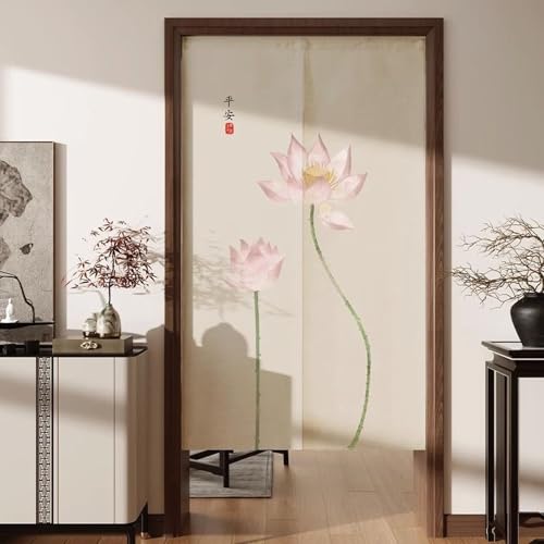 NASFH 玄関 戸口カーテン のれん ロング A100*150 おしゃれ 和風 間仕切り 目隠し パーテーション 和室 レトロ ドア 階段 キッチン 四季兼用 部屋飾り 暖簾 和モダン 出入り口 茶室装飾 引っ越し カラー2 新生活