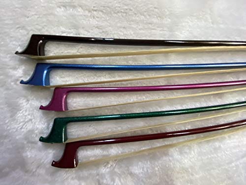 Miniatura 3 de Violín 1 unids de 44 rojo o azul o rosa o café o verde fibra de carbono arco violín equilibrio bien pelo caballo - (color café)