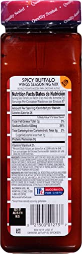 Lawry's Spicy Buffalo Wings Seasoning Mix, 21.5 Oz - One 21.5 Ounce Container Of Spicy Buffalo Powder Seasoning For Recipe Customization, Best For Chicken Wings, Bar Bites, Mozzarella Sticks And More #TOP4