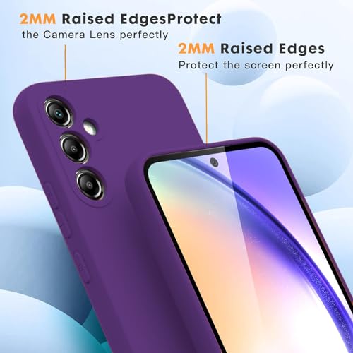 Image of Elzzi Microfiber Candy Case Compatible for Samsung S23 FE 5G Smooth Touch Cushion Liquid Soft Silicone Gel Rubber Phone Cases Non-Slip Full Body Protective Shockproof Back Cover - Violet