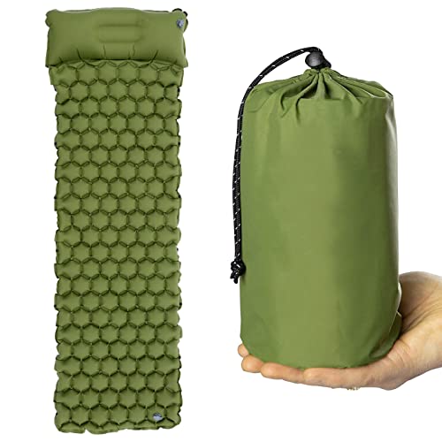 OSIAS Self Inflating Sleeping Mattress Air Bed Camping Hiking Mat with Pillows,Ultralight Outdoor Sleeping Mat
