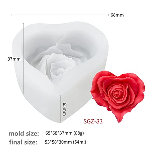 Heart Shape Petal Rose Flower Mold Handmade Rose Soap Mold Peony Silicone Mold For Resin Candle Mold Rose Flower Cake Decoration Mold Heart Shape Soap Mold Flower Resin Mold Rose Resin Mold #TOP1