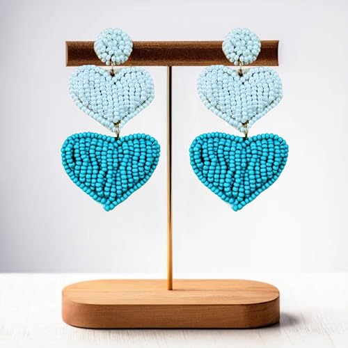Heart Square Beaded Earring Fashion Jewelry Gift for Her