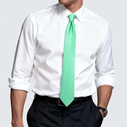 Image of Hi-Tie Men's Extra Long Solid Satin Tie Set 63 Inch /70 Inch Formal Necktie
