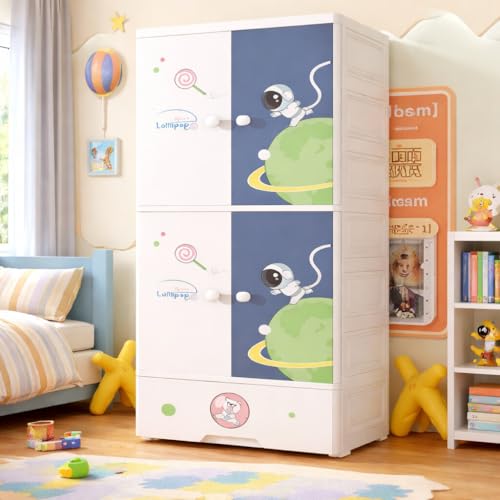 Image of Multipurpose Stackable Plastic Cupboard Drawer for Clothes Storage, Almirah for Clothes, Foldable Wardrobe Cabinet Organizer for Office, Kitchen, Bathroom (Nigh Orchid)