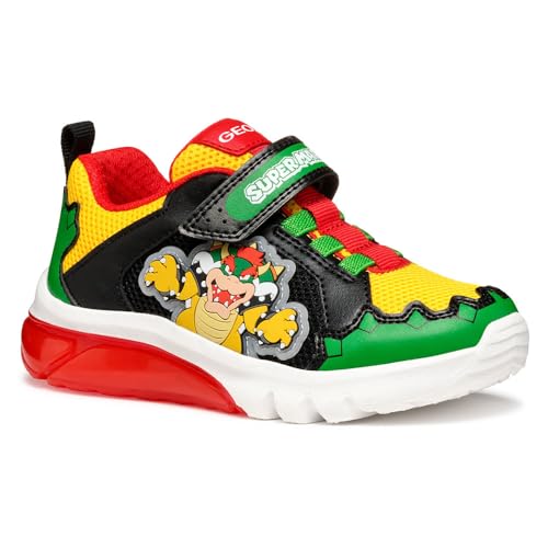 Geox J CIBERDRON Boy E, Scarpe da Ginnastica, Green/Red, 33 EU