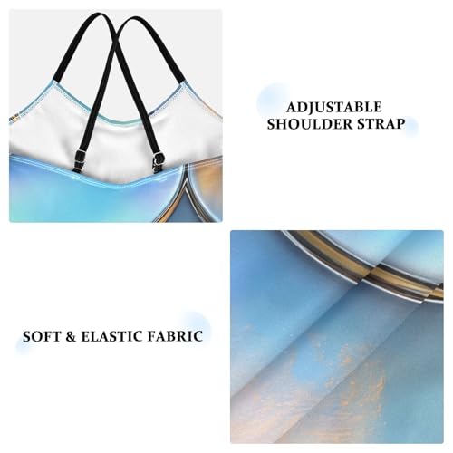 Bolaz Girls Swimsuits One-Piece Bathing Suits Multicolor Kids Sport Summer Beach Swimwear for 3-10 Years Old-Blue Scale Pattern3