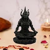Shiva Idol for Car Dashboard 3.5 Inch – Black Matte Finish Lord Shiva Statue – Meditating Shiv Ji Murti for Home Decor Office Temple – Mini Hindu God Figurine Spiritual Gift