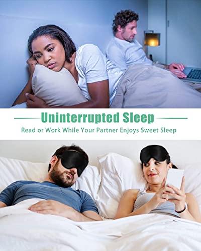 Silk Sleep Mask, 2 Pack 100% Real Natural Pure Silk Eye Mask with Adjustable Strap, Eye Mask for Sleeping, BeeVines Eye… - Image 6