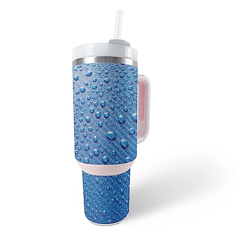 Image of MightySkins Carbon Fiber Skin Compatible with Stanley The Quencher H2.0 FlowState 40 Oz Tumbler - Mist | Protective, Durable Textured Carbon Fiber Finish | Easy to Apply, Remove, and Change Styles