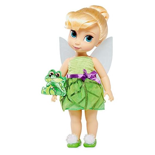 Disney Animators' Collection Muñeca Campanilla – Peter Pan – 16 pulgadas, detalles moldeados, juguete totalmente posable en vestido de satén – Adecuado para mayores de 3 años