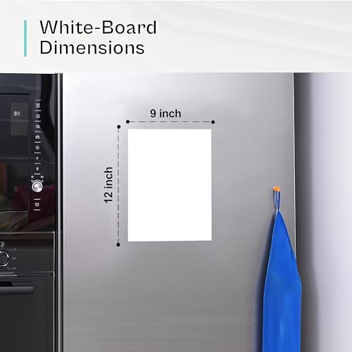 Image of WallDesign Magnetic Whiteboard Sheet 23x30cm (9x12in) - Dry Erase Fridge Memo Board, Flexible Writing Film with Marker Pen for Kitchen, Office, Metal Wardrobe, Grocery & to-Do List