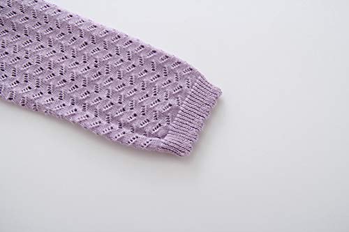 Baby Girl Cardigan Toddler Girl Knit Sweater Girl Winter Clothes Shrug Knit Long Sleeve Lace Cardigan Purple #TOP3
