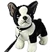 Pamer-Toys Animales de peluche, animales de peluche, bulldog con correa, color blanco y negro
