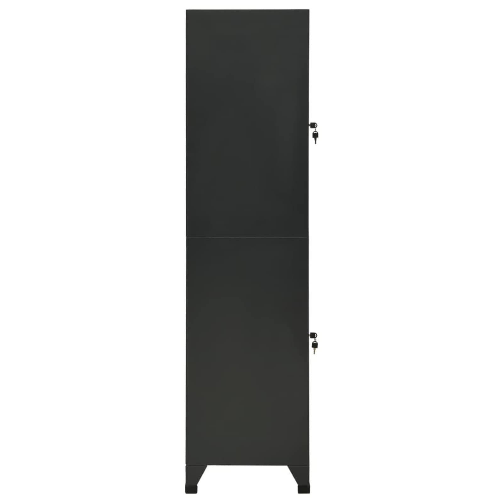 Festnight Armoire à casier avec 2 Compartiments en métal,Armoire de Rangement de Bureau,casier vestiaire Metallique,casier vestiaire Metallique 2 Cases-Anthracite 38x45x180 cm Acier