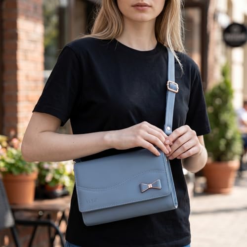 Image of ALSU Women's Sling Bag | Cross body bag| Side bag| Credit car slots| zipper pockets| detachable straps| adjustable straps| daily use| phone pockets
