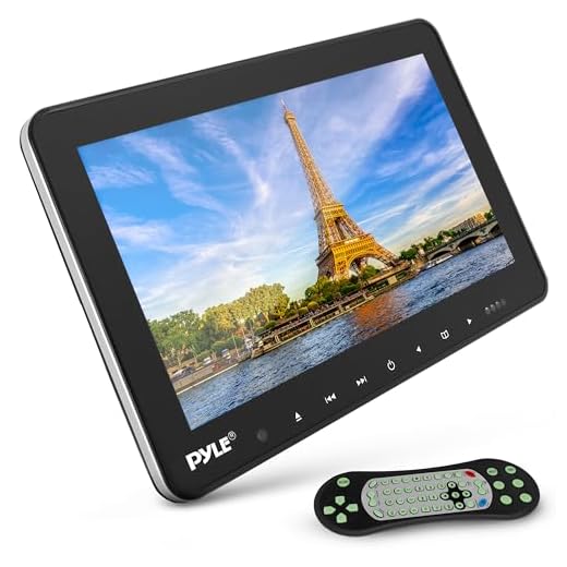Universal Car Headrest Mount Monitor - 10.5 Inch Vehicle Multimedia CD DVD Player - Smart Audio Video Entertainment System w/HDMI & Hi-Res TV LCD Screen - Includes Mounting Bracket - Pyle PLHRDVD103