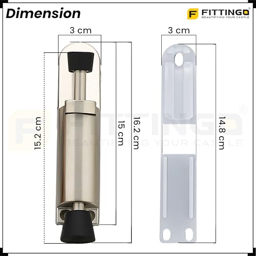 Image of Premium Kick Down Stopper /Door Magnet Stopper /Foot Operated Stopper /Heavy Duty Door Stopper /Zinc Alloy Magnetic Door Stopper - SS Finish - (Pack of 1)-| 3 Years Warranty |