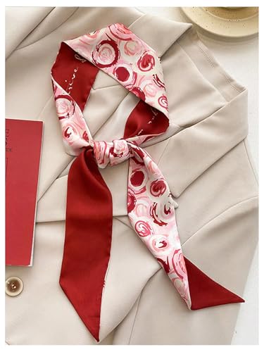 WDIRARA Girl's 4 Pack Floral Hair Scarf Handbag Scarfs Neck Scarf Neckerchief Headbands3