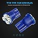 Partsam T10 194 LED Light Bulb 168 LED Bulbs Instrument Panel Gauge Cluster Dashboard LED Light Bulbs No-Polarity 2825 Dome Map Lights - 8Pack Blue