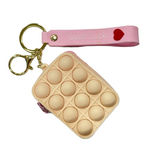 Image of AUGEN Cute Pop It Coin Purse Pouch Keychain For Gifting With Key Ring Anti-Rust (Pack Of 1)