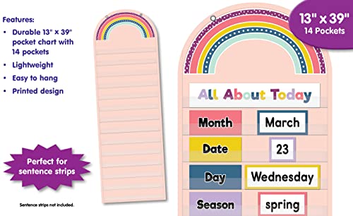 Teacher Created Resources Oh Happy Day Rainbow Tabela de 14 bolsos (33 cm x 99 cm)