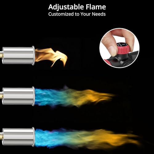Image of Sondiko Powerful Grill & Cooking Propane Torch L8010, Sous Vide, Campfire Starter, Adjustable Wood Torch Burner for Searing Steak, BBQ, Welding(Red & Black) Propane Tank Not Included