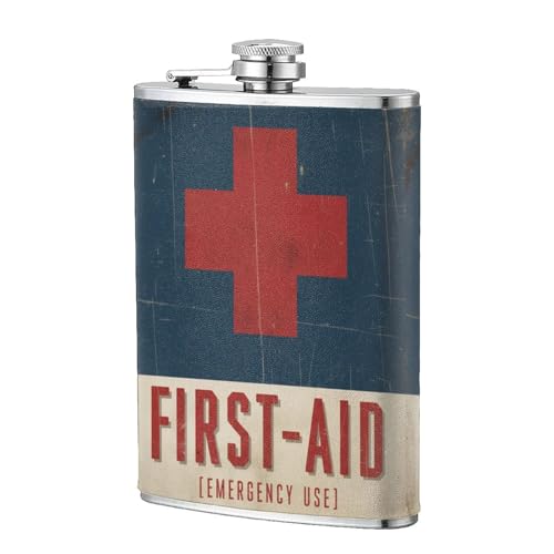 Vintage Funny Hip Flask 8oz, Stainless Steel Pocket Flask for Liquor, Leak Proof Whiskey Container for Men and Women, Ideal for Camping