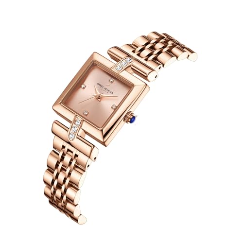 Image of Daniel Hechter Paris Cambon Collection Luxury Watch for Women with Square Dial, Crystal Accents and Stainless Steel Strap