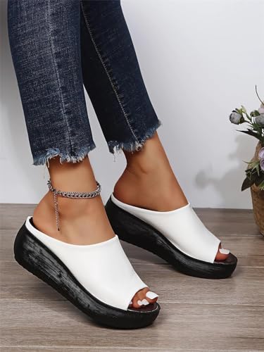 Orthopedic Sandals 2024 New Women's Slip-On Platform Wedge High Heel Sandals,Comfortable and Soft Fashion Open Toe Slippers, Casual Outdoor Shoes2