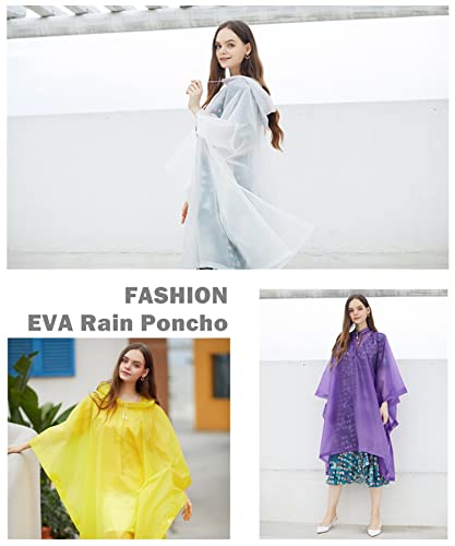 Yunlovxee Rain Poncho Raincoat For Adult - 2-5 Pack Eva Waterproof Rain Coat Reusable Rain Jacket For Women Men Emergency #TOP5