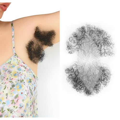 viviaBella Handmade Synthetic Men’s Fake Armpit Hair, Natural Black