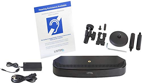 Listen Technologies LT-84-01 ListenIR 2-Channel Transmitter/Radiator Combo, Black with White Silk Screening, Coverage Up to 2787 Square Meters (30000 Square Feet), Multiple Input