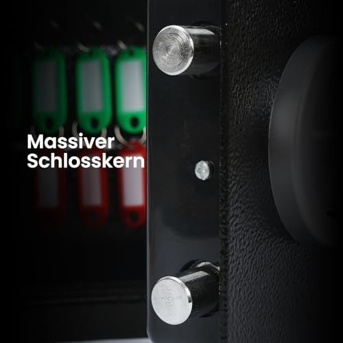 Elektronischer Schlüsseltresor zur Wandmontage – Schlüsselkasten mit Zahlenschloss, Inklusive Notschlüssel, Sicherer Schlüsselaufbewahrung für Zuhause, Büro, Garage (32 Haken)