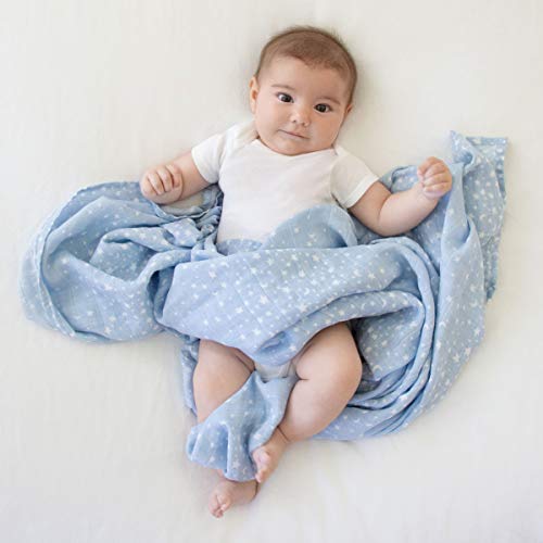 Image of aden + anais Swaddle Blanket, Boutique Muslin Blankets for Girls & Boys, Baby Receiving Swaddles, Ideal Newborn & Infant Swaddling Set, Perfect Shower Gifts, Single, Rising Star