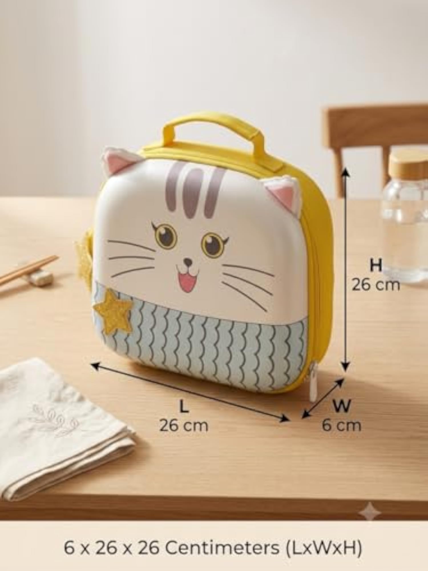 Kids Cat Theme Backpack with Snack Box Combo Set