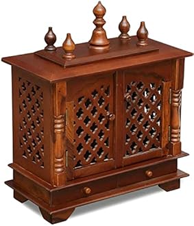 Kamdhenu Art and Craft Wooden Temple Home Temple Pooja Mandir Pooja Mandap Temple for Home, 54 Cm