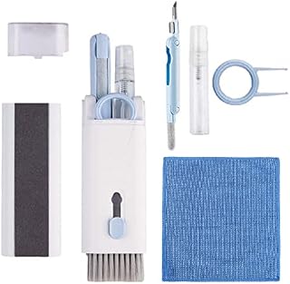 Lanjue 7 in 1 Keyboard Cleaner Kit, Keyboard Cleaning Brush with Screen Wipe Cloth Key Caps Puller Foldable Earphone Cleaner Dust Remover Tools for Computer Gaming Mechanica Keyboard