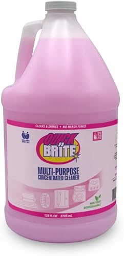 Quick N Brite Limpiador líquido, verdadero limpiador multiusos, concentrado de limpieza de 128 onzas