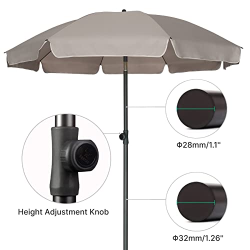 Ammsun AX-KQ5U-2U81 Patio Umbrella Market Table Umbrella 6.5 Ft Tilt Steel Pole Upf50+ Protection thumb #2