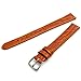 Price comparison product image Genuine Leather Watch Strap Flat Crocodile Grain 14mm Tan with Chrome (Silver Colour) Buckle