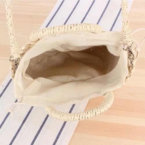 Image of ZAVOOS Small Straw Purse for Women Vocation, Top Handle Woven Beach Handbag, Summer Handmade Rattan Straw Clutch Crossbody Shoulder Bag for Travel, Holiday