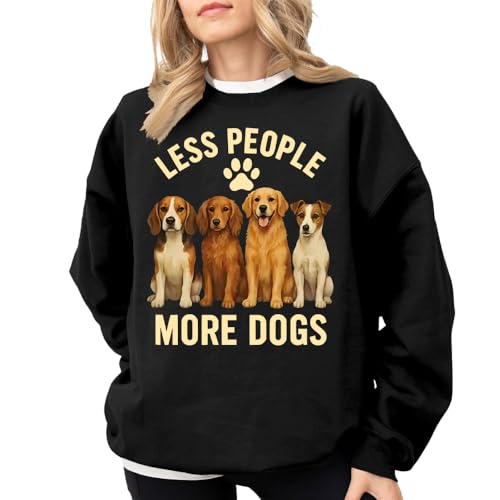 Antidaa Less People More Dogs Sweatshirt Unisex Golden Retriever Graphic Top3