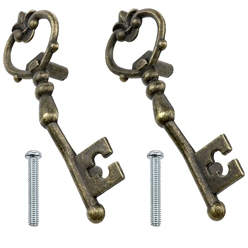 Zangc Antique Key Shape Pull Handles Bronze Key Shape Knobs