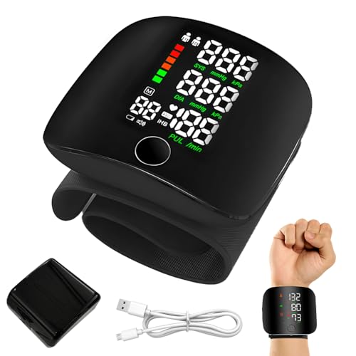 Tensiomètre Poignet Professionnel, Grand écran LCD - Bracelet Réglable avec Fonction Mémoire, Appareil pour Mesurer La Tension, Moniteur de Pression avec Brassard Préformé 13.5-21.5 cm