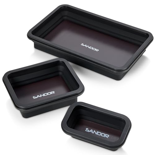 Collapsible Magnetic Parts Tray Set - 3 Different Size Tool Trays...