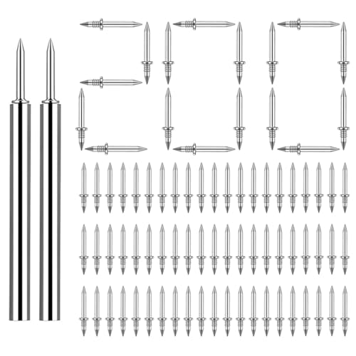 Image of 200Pcs Double Head Skirting Thread Seamless Nail, Double Headed Nails with Nail Specific Sleeve Tool, Non Marking Invisible Baseboard Nail for Wood Trim, Wall Molding, Cabinets, Furniture